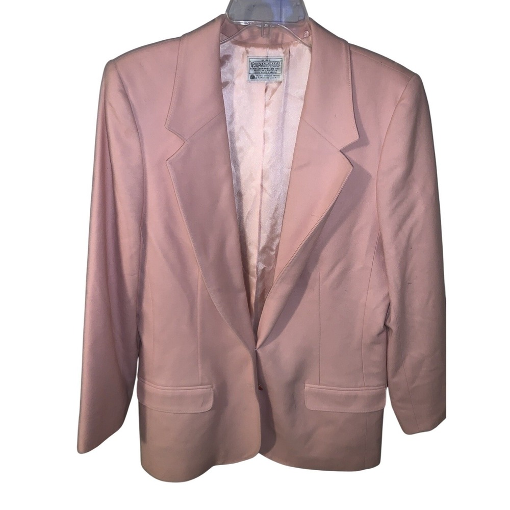 Vintage Miss  Pendleton Blazer Womens 16 Pink 100%‎ Virgin Wool Double Button